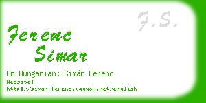 ferenc simar business card